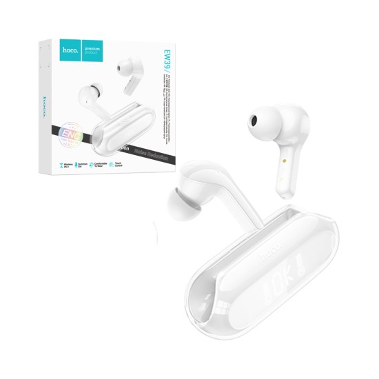 Hoco True Wireless Earbuds EW39 Bright Bluetooth White